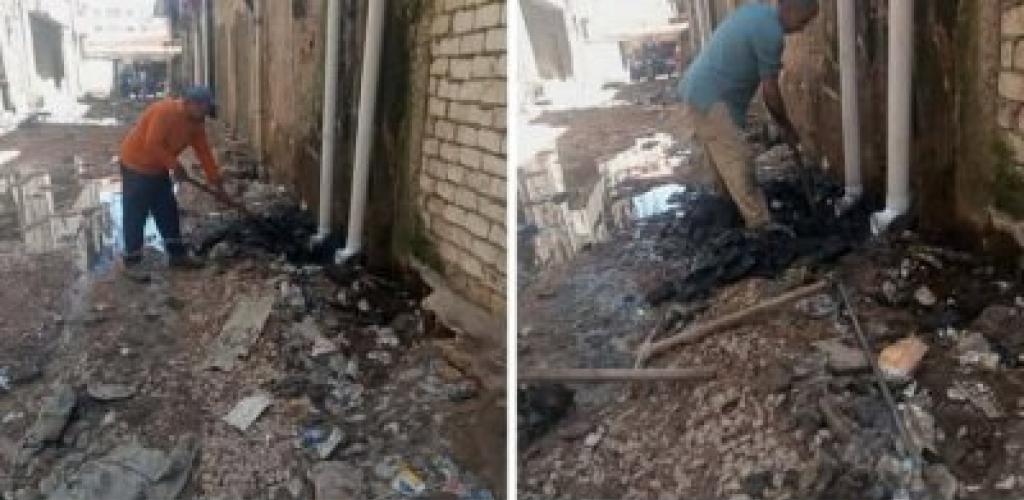 تطوير شامل للصرف الصحي والنظافة خلف "مساكن باتا" بحي العامرية أول