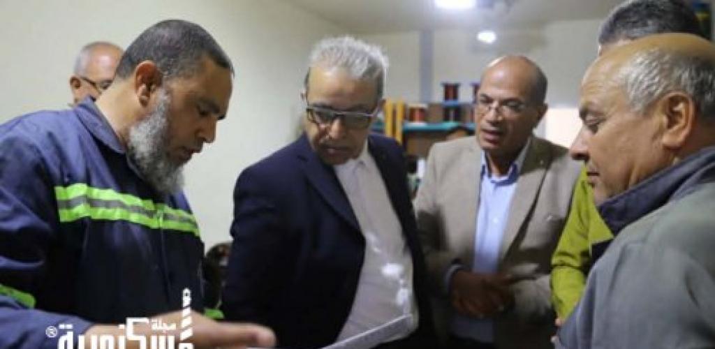 رئيس "صرف الإسكندرية" يتفقد محطة "الألماني" لضمان كفاءة التشغيل