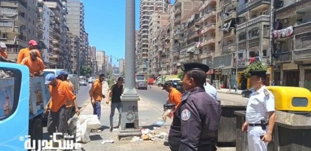 حملة أمنية مشتركة للحد من ظاهرة النباشين دعمًا لمنظومة النظافة بشرق الإسكندرية