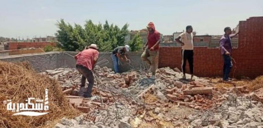 مواصلة حملات إزالة أعمال البناء المخالف بنطاق حي العامرية أول