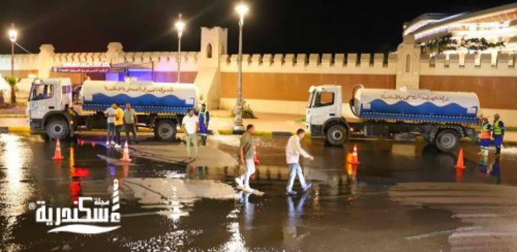صرف صحي الإسكندرية تواصل تنفيذ أعمال المحاكاة استعدادًا لاستقبال موسم الشتاء