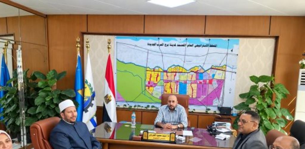لبحث الملفات المشتركة ودعم المنشآت الأزهرية.. «رئيس منطقة الإسكندرية الأزهرية» يلتقي رئيس جهاز مدينة برج العرب الجديدة