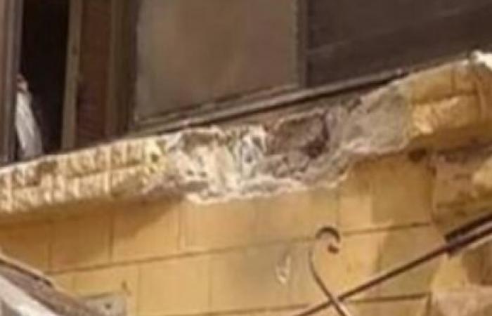 سقوط جزء من شرفة شقة بشارع الجداوي في الإسكندرية