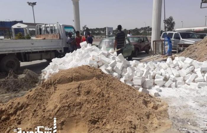 حي العامرية أول....إيقاف أعمال بناء مخالف بالطريق الصحراوي
