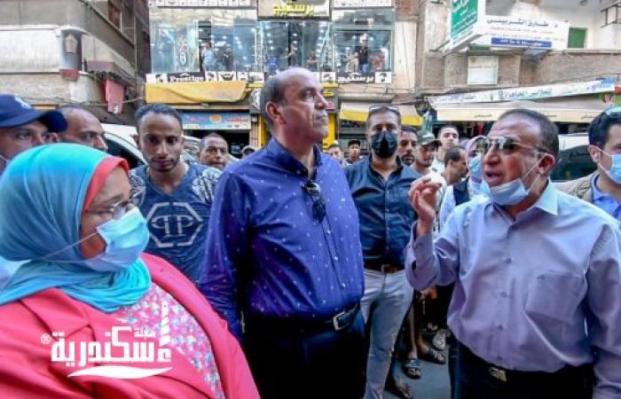 محافظ الإسكندرية يأمر بإزالة إشغالات شارع الزهور وتشميع المحال المخالفة