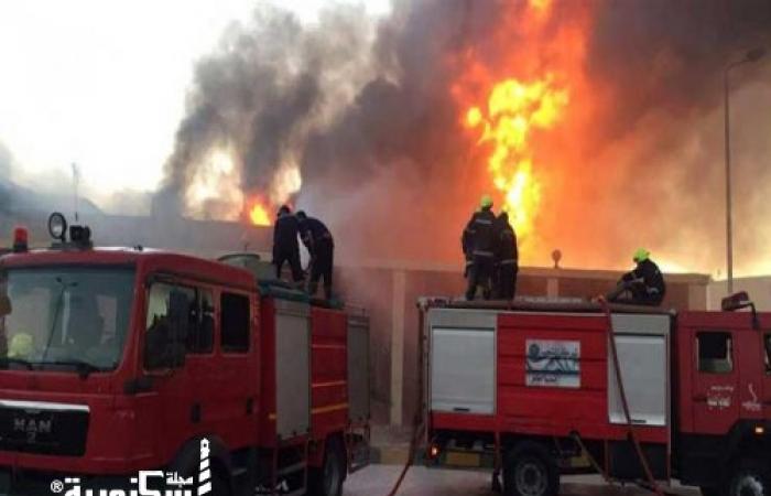 تفحم «سوبر ماركت» بسبب حدوث ماس كهربائي دون إصابات بمنطقة العامرية