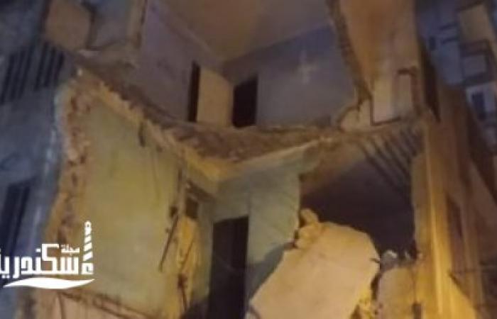 انهيار جزئى لعقار من 3 طوابق فى حى الجمرك بالإسكندرية دون إصابات