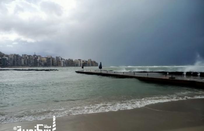 أمطار غزيرة في الإسكندرية تزامنا مع نوة الكرم