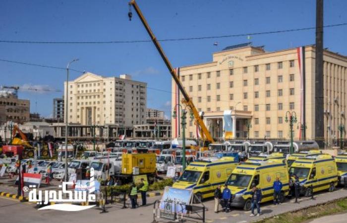 محافظ الإسكندرية يشهد اصطفاف مُعدات المحافظة لمُجابهة الأزمات والكوارث