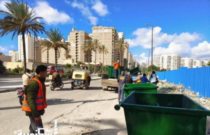 حي منتزة ثاني...توزيع صناديق قمامة جديدة بشارع النبوي المهندس بالمندرة القبلية