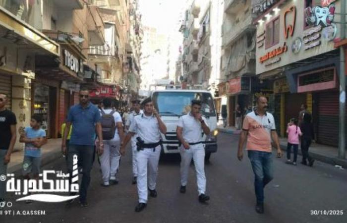 حي وسط...حملة مكبرة بطريق المحمودية وشارع الزهور بالحضرة الجديدة  تسفر عن 140 اشغال متنوع