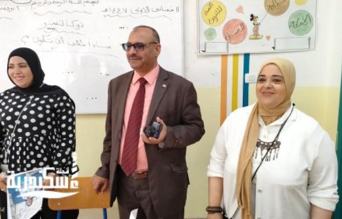 المدير العام بشرق التعليميه يتفقد مدرسه الشهيد ماجد شاكر للغات
