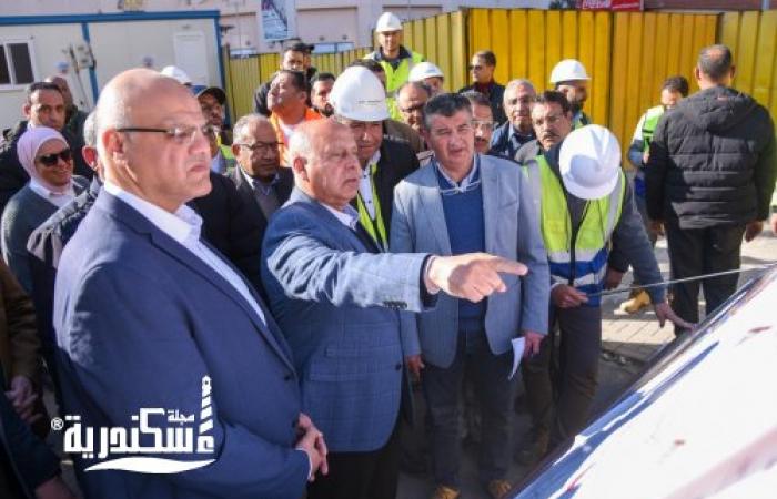 خلال جولته بمحافظة الاسكندرية وزير النقل يتابع الموقف التنفيذي لمشروع  إعادة تأهيل وتطوير ترام الرمل