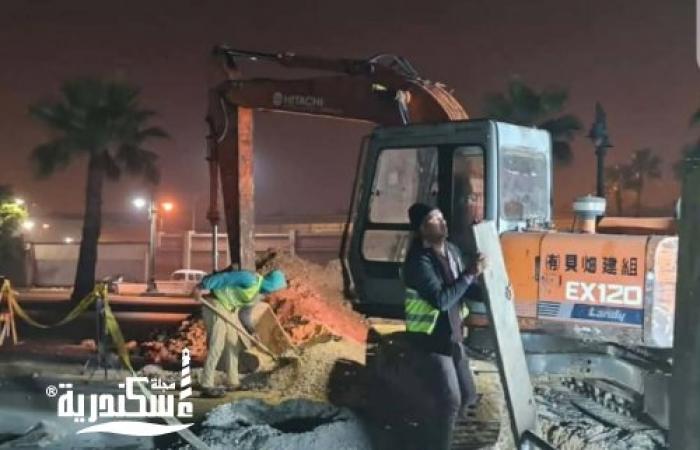 الصرف الصحي بالإسكندرية توشك على الانتهاء من أعمال ربط شارع البيطاش بالبيطاش الجديد لتطوير منظومة الصرف بالعجمي
