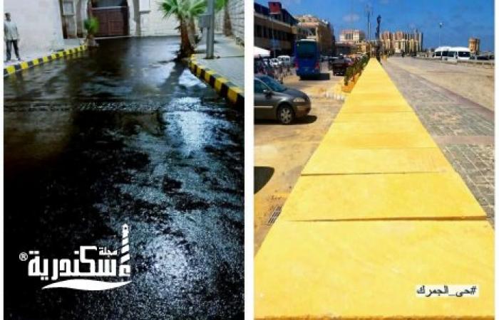 محافظ الإسكندرية يوجه بسرعة نهو أعمال تطوير الطرق والمحاور بمنطقة "بحري"