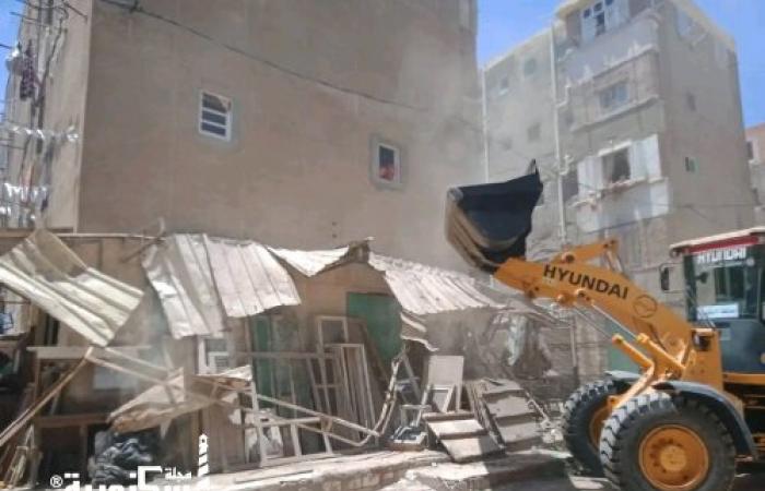 إزالة كشك حديد و29 "سقيفة" مخالفة بسوق المغاربة في حملة مكبرة لحي العامرية أول بالإسكندرية