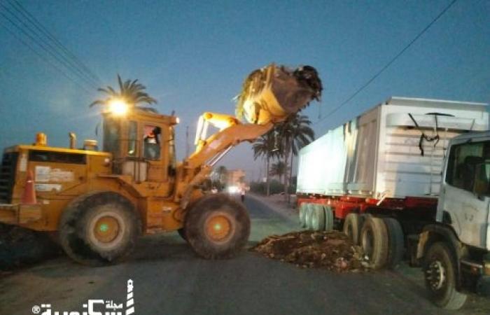 حملة مسائية بالعامرية أول ترفع 60 طن مخلفات من مدخل "كوبري شربات"