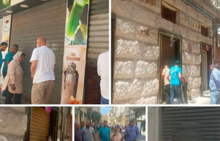 حي وسط يُغلق ويُشمّع 4 مقاهٍ ومحل عصير بشارع النبي دانيال لمعاودة التعدي على الطريق العام