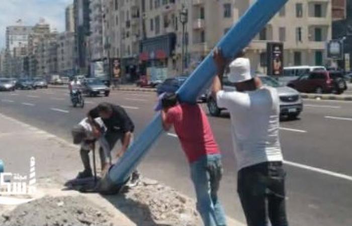 حي وسط الإسكندرية يكثف جهود تطوير ورفع كفاءة منظومة الإنارة العامة