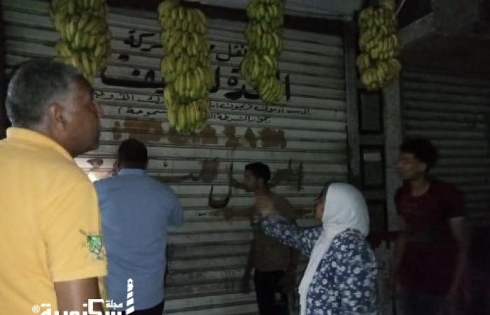 حملة مسائية مكبرة بحي وسط  لرفع الإشغالات وغلق 5 منشآت مخالفة