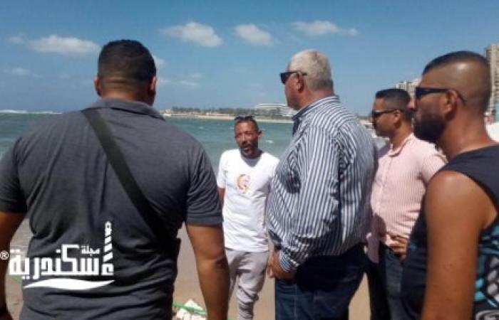 جولة ميدانية لمدير إدارة السياحة والمصايف بالإسكندرية لمتابعة منع نزول البحر ورفع الرايات الحمراء
