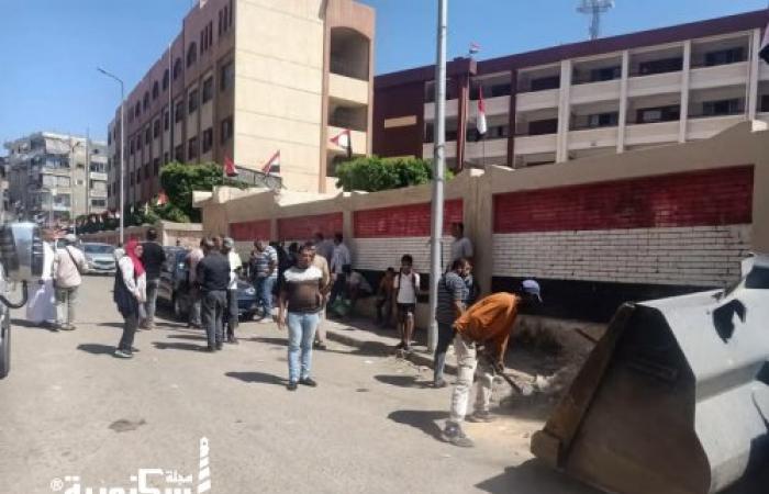 إزالة إشغالات شارعي القسم ومدرسة الحسن بن الهيثم بالعامرية أول