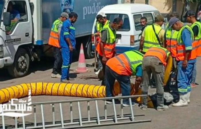 خطوة جديدة نحو إنهاء تجمعات مياه الأمطار.. الصرف الصحي بالإسكندرية تنهي أعمالًا بشارع أسماء بالعامرية