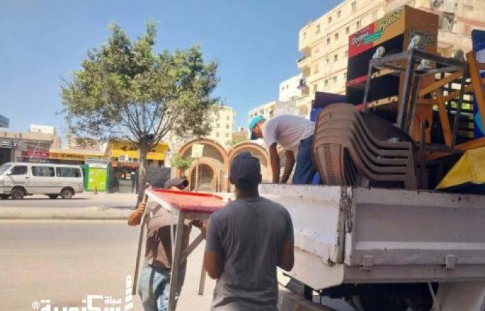 حملة صباحية لرفع الإشغالات وتحقيق الانضباط بنطاق حي العجمي
