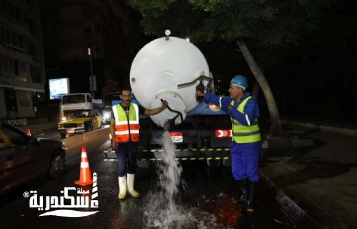 صرف صحي الإسكندرية تواصل تنفيذ أعمال المحاكاة استعدادًا لاستقبال موسم الشتاء
