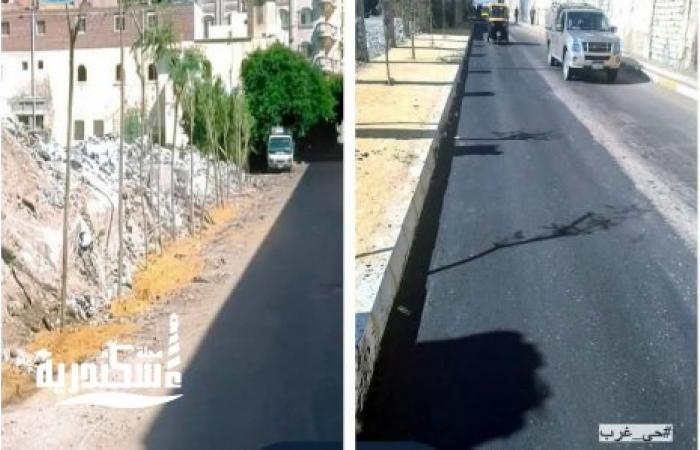 "مديرية الطرق بالإسكندرية تنهي أعمال إعادة الشيء لأصله بمدخل شارع النيل بحي غرب"