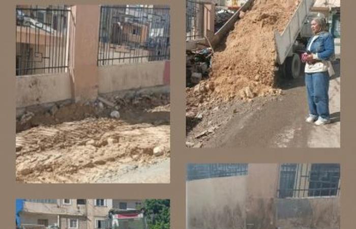 رئيس حي غرب تتابع اعمال تجريف ورفع ٥ طن رديم ورفع كفاءة شارع أبو مندور